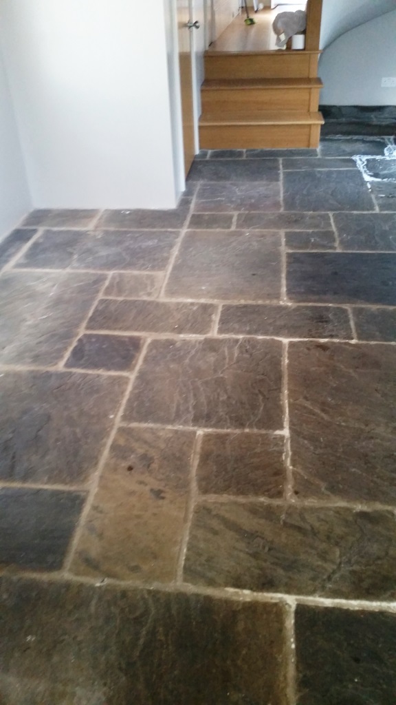 Flagstone Floor Before Cleaning Maldon