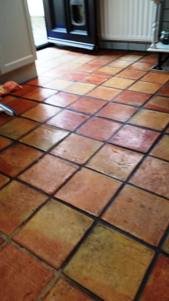 Terracotta Tile Before Cleaning Wickford