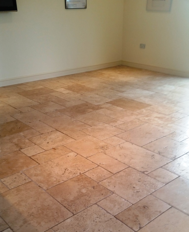 Travertine floor After Cleaning Dunmow