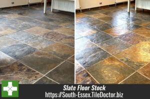 Multicoloured Slate Floor Renovation Stock Essex