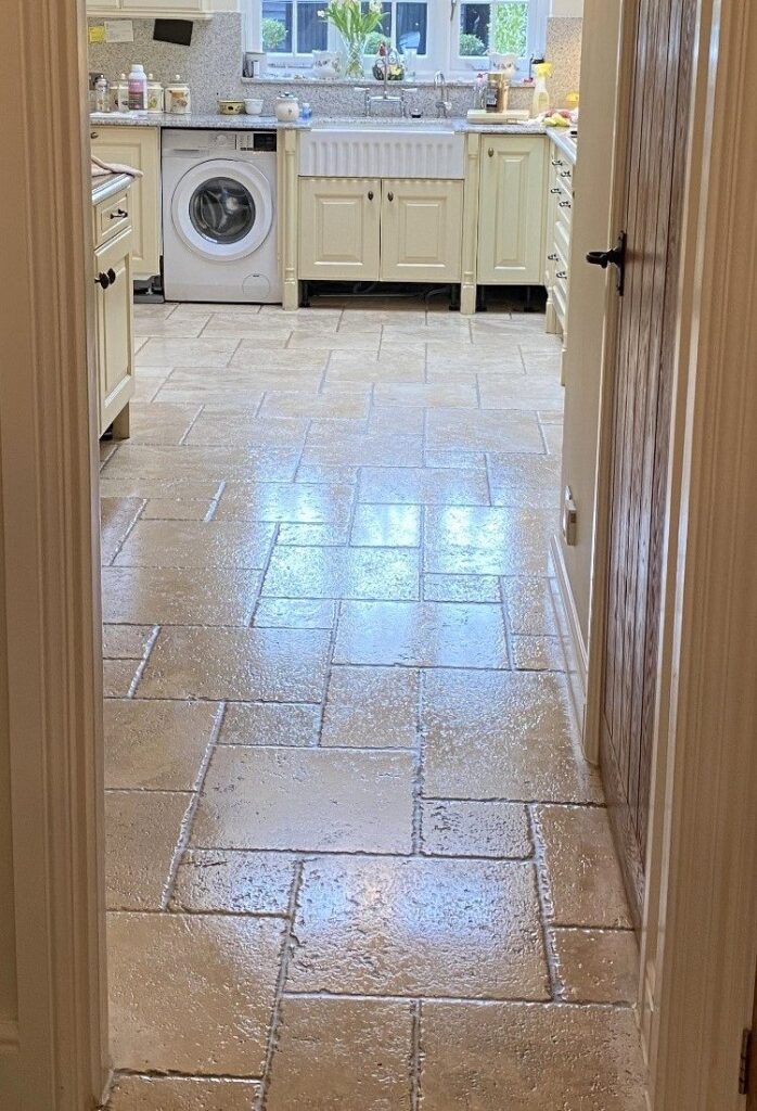 Travertine Kitchen Floor After Renovation Gidea Park Romford