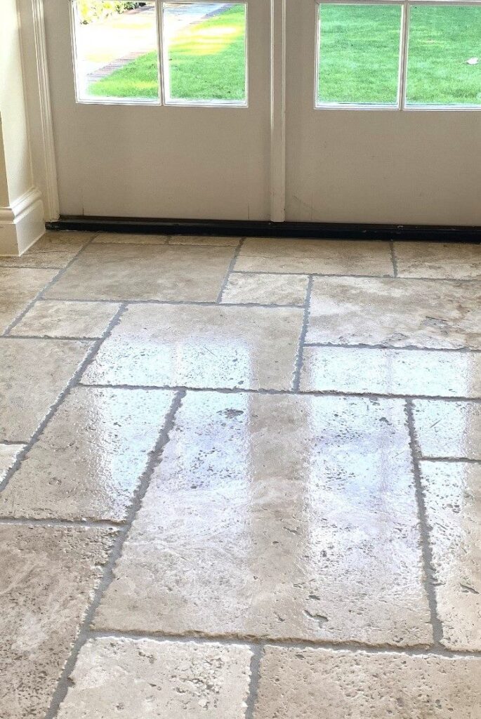 Travertine Kitchen Floor After Renovation Gidea Park Romford