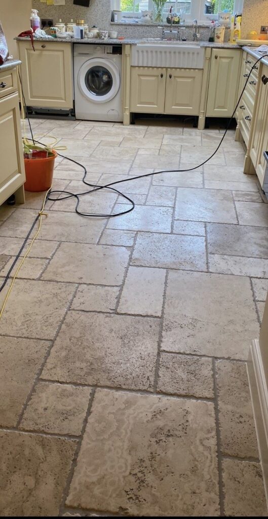 Travertine Kitchen Floor Before Cleaning Gidea Park Romford