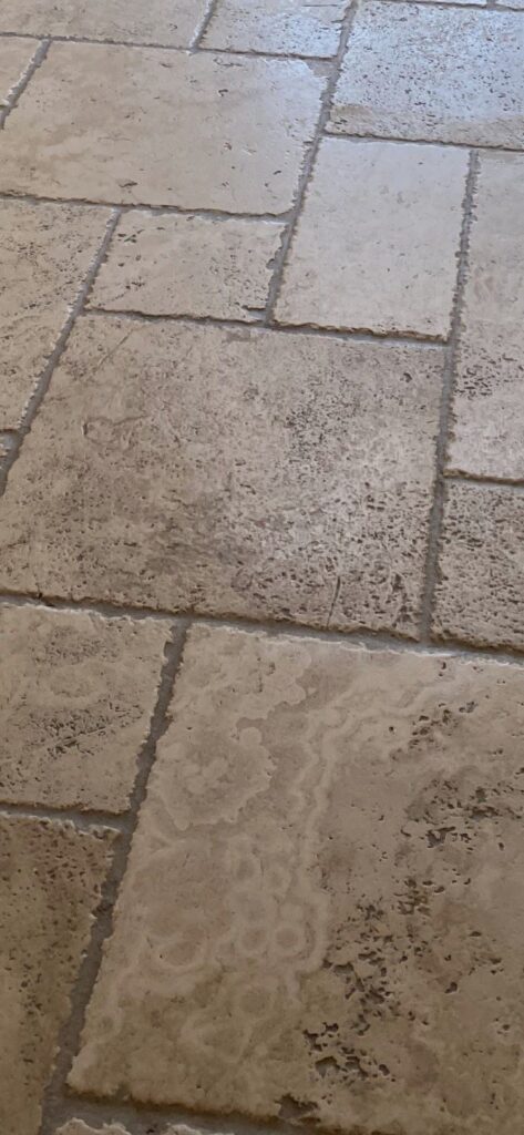 Travertine Kitchen Floor Before Cleaning Gidea Park Romford