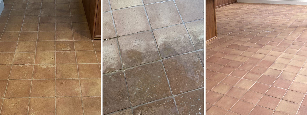 Sticky Linseed Oil Removed from Terracotta Tiles in Brentwood