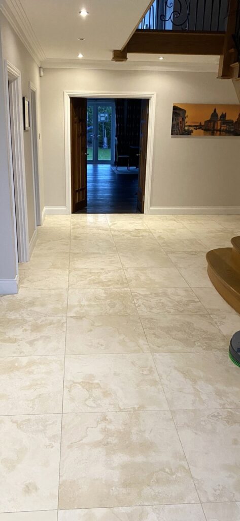 Limestone Hallway Floor After Cleaning Sealing Leigh-on-Sea