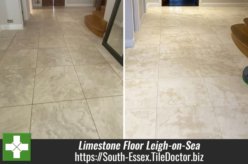 Limestone Hallway Floor After Renovation Leigh-on-Sea