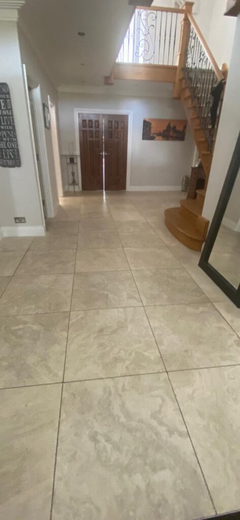 Limestone Hallway Floor Before Cleaning Leigh-on-Sea