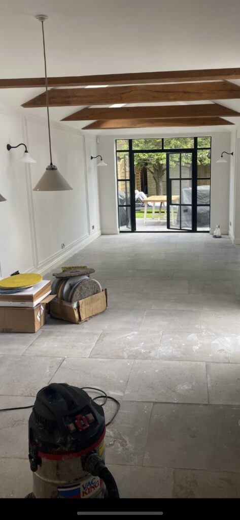 Limestone Kitchen Floor Before Cleaning South Ockendon