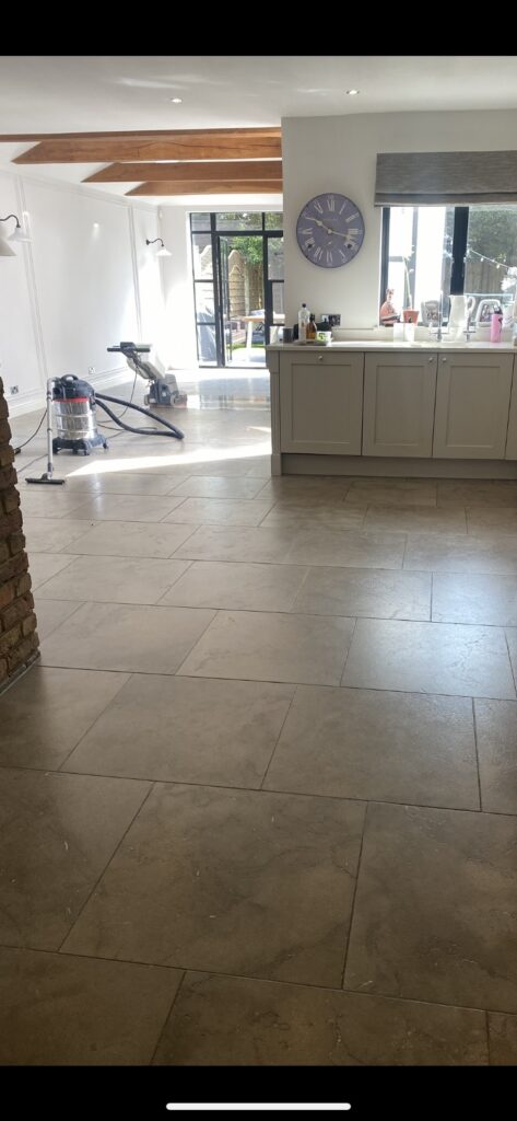 Limestone Kitchen Floor During Cleaning South Ockendon