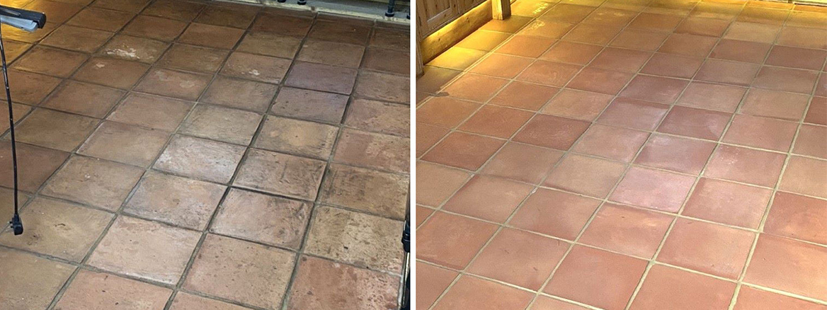 Filthy Terracotta Tiled Kitchen Floor Renovated in Danbury