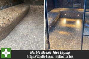 Marble Mosaic Tiled Sauna Room Floor Renovation Epping