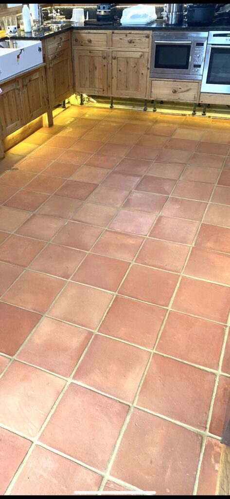 Terracotta Tiled Kitchen Floor After Cleaning Sealing Danbury Chelmsford