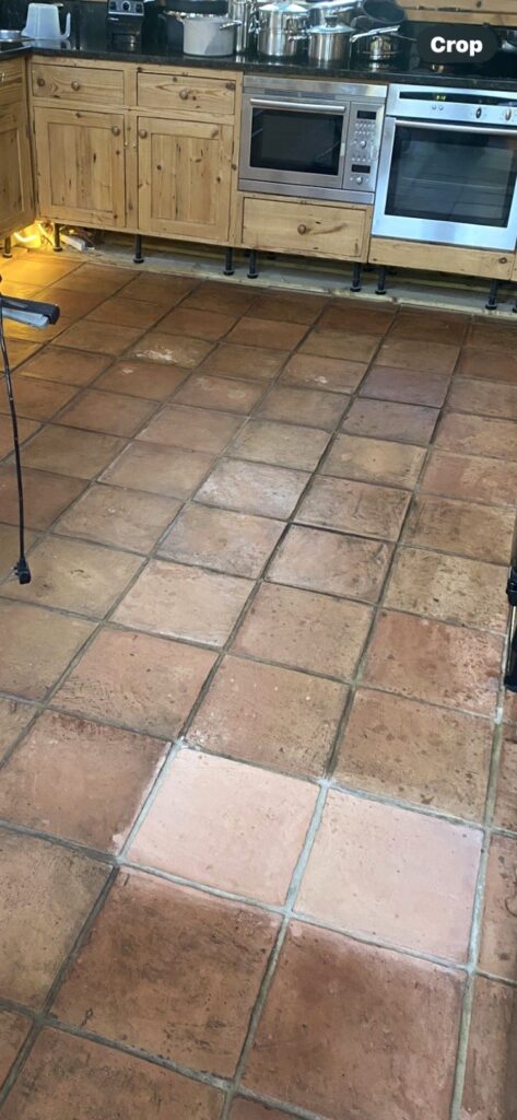 Terracotta Tiled Kitchen Floor Before Cleaning Danbury Chelmsford