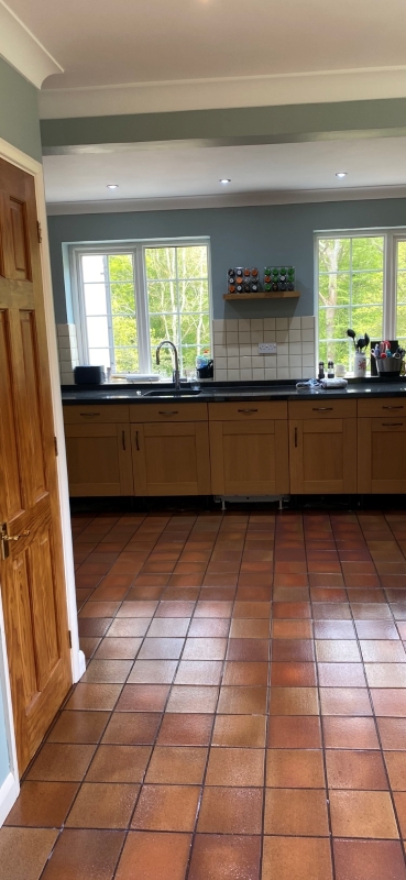 Quarry Tiled Kitchen Floor Before Cleaning Woodham Walter Maldon